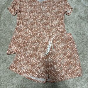 Women's Pink Polka Dot Pajama Set